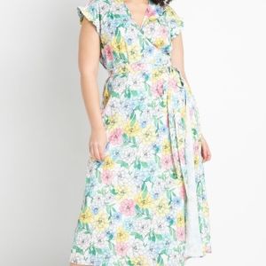 Eloquii Satin Wrap Maxi Dress